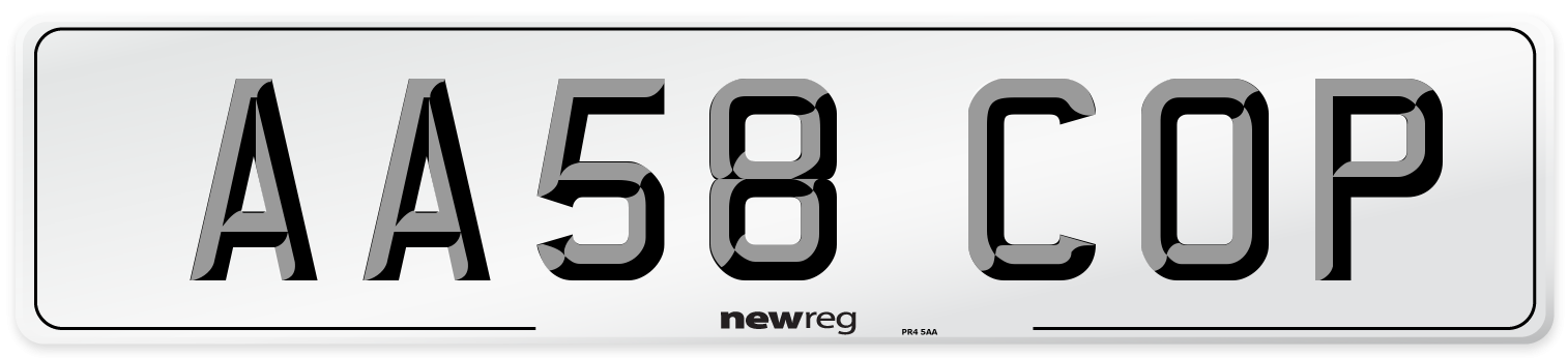 AA58 COP Number Plate from New Reg